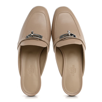Hermes Shiny Lizard Calfskin Oz Mules 36 Beige Sarrazin 2 of 10