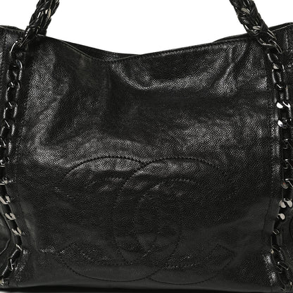 Chanel Glazed Caviar Modern Chain Tote Black 8 of 10