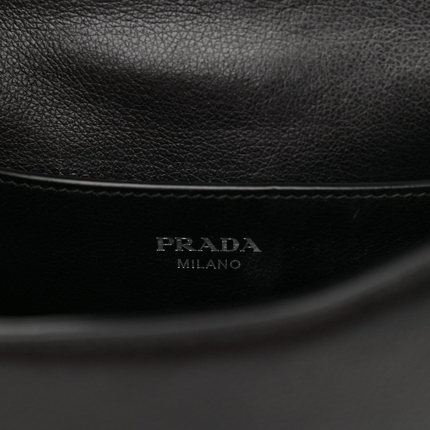 Prada Glace Calfskin Studded Sound Flap Crossbody Shoulder Bag Black 6 of 10