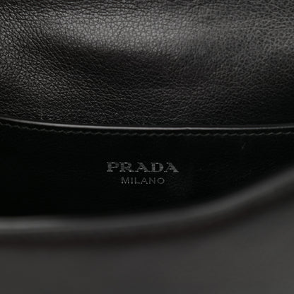 Prada Glace Calfskin Studded Sound Flap Crossbody Shoulder Bag Black 6 of 10