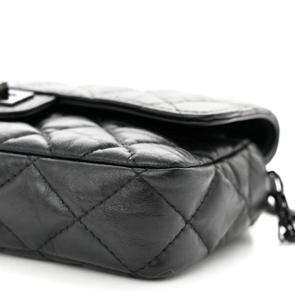 Chanel Aged Calfskin Quilted 2.55 Reissue Phone Holder With Chain So Black 12 of 13
