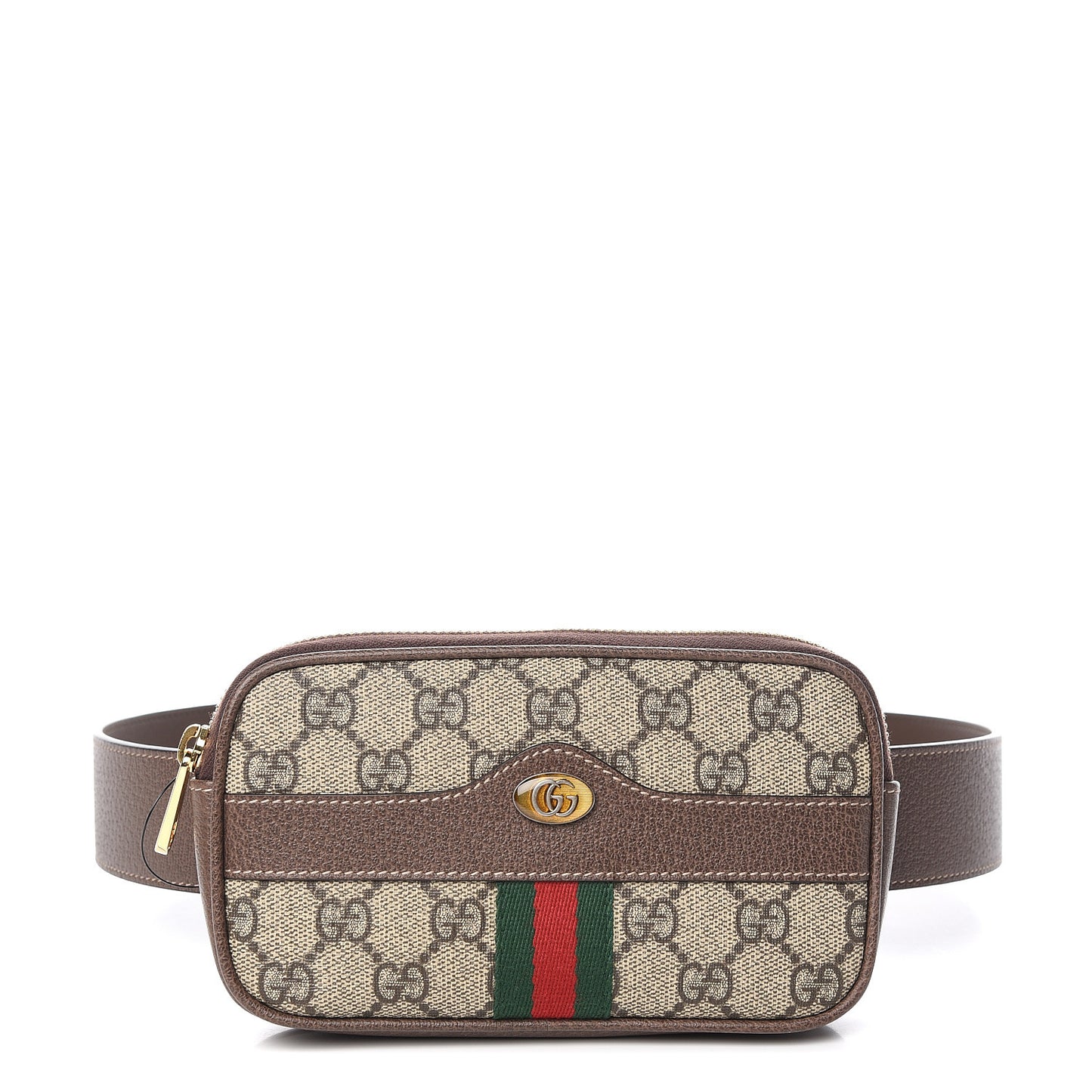 GG Supreme Monogram Web Ophidia Belted iPhone Case Dark Brown