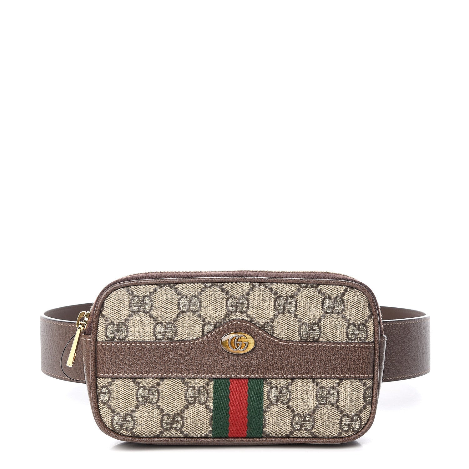 Gucci GG Supreme Monogram Web Ophidia Belted iPhone Case Dark Brown 1 of 10