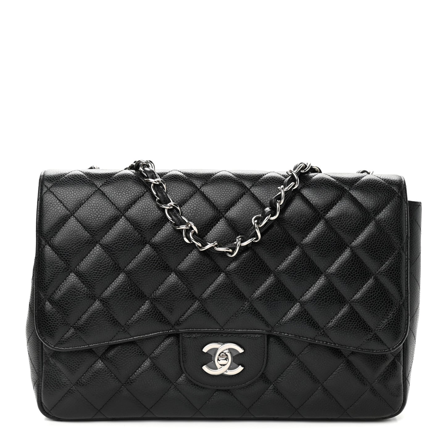 Caviar Quilted Jumbo Single Flap Black