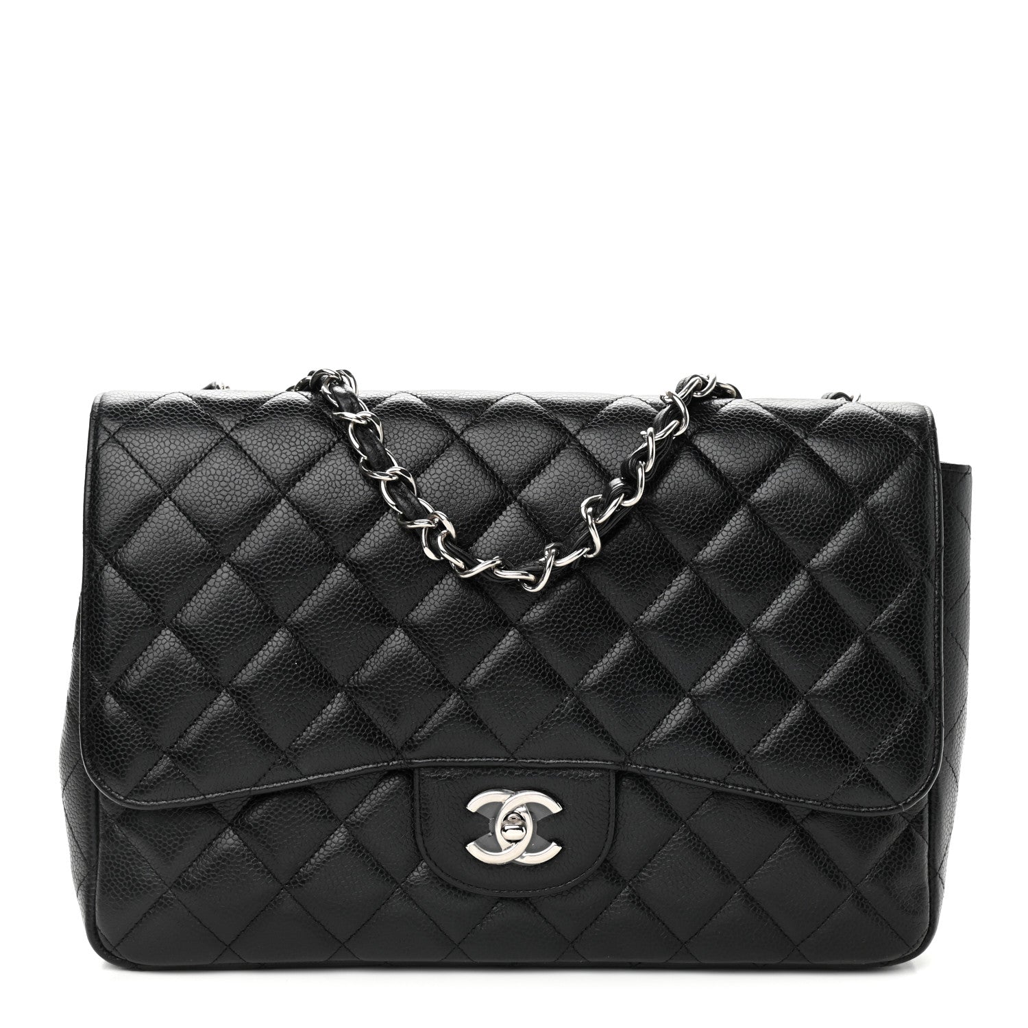 Chanel Caviar Quilted Jumbo Single Flap Black 1 of 10