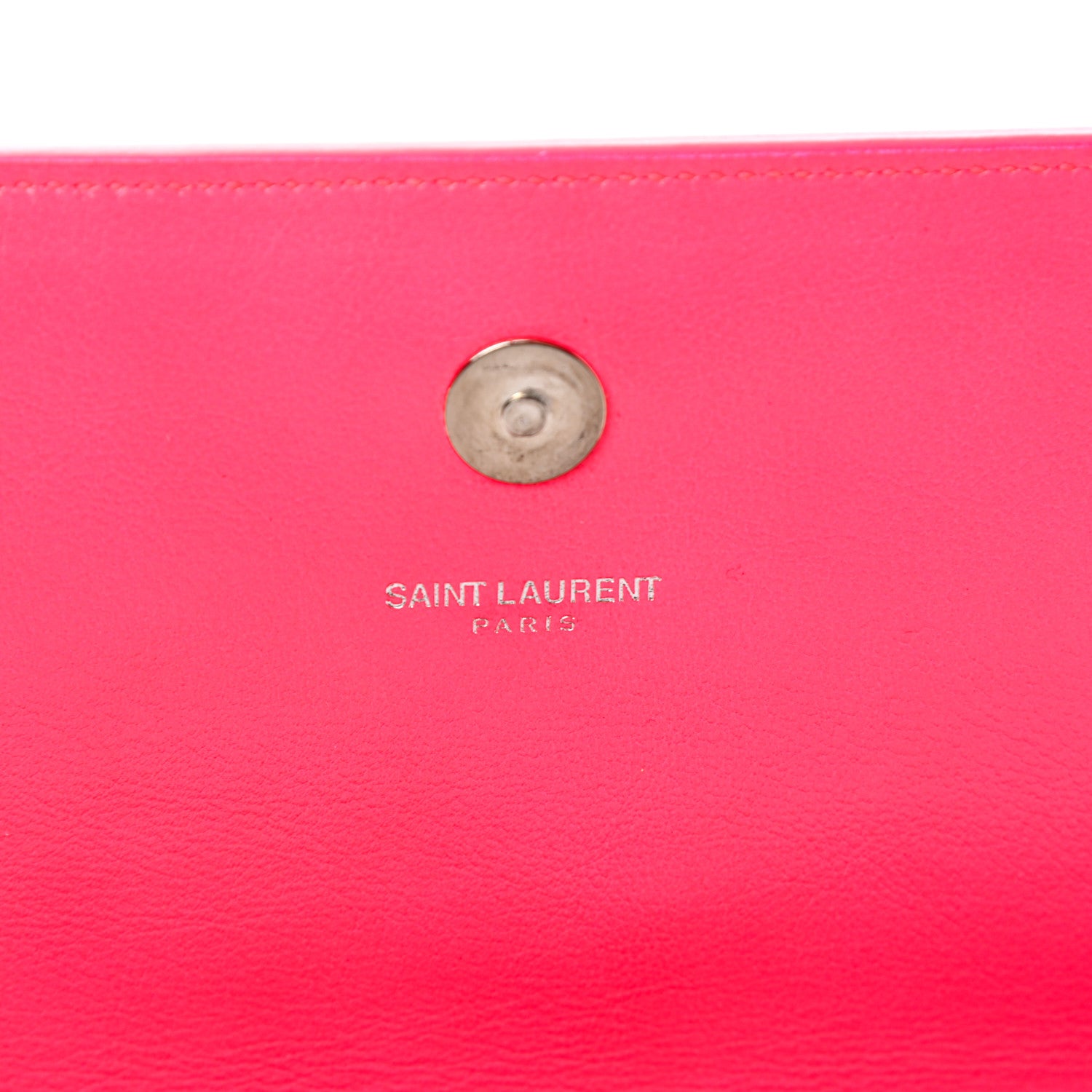 Saint Laurent Calfskin Classic Monogram Cassandre Clutch Lipstick Fuchsia 7 of 11