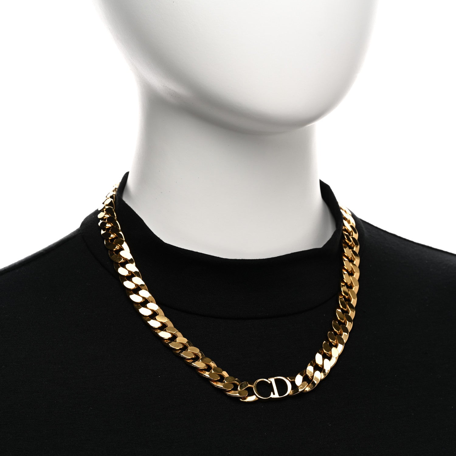 Christian Dior Metal Danseuse Etoile Chain Choker Necklace Gold 2 of 6