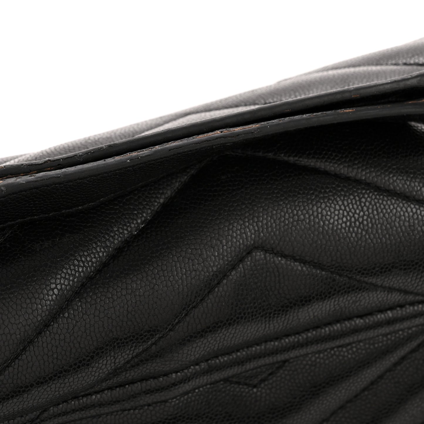 Grain de Poudre Calfskin Y Quilted Monogram Medium Loulou Chain Satchel Black