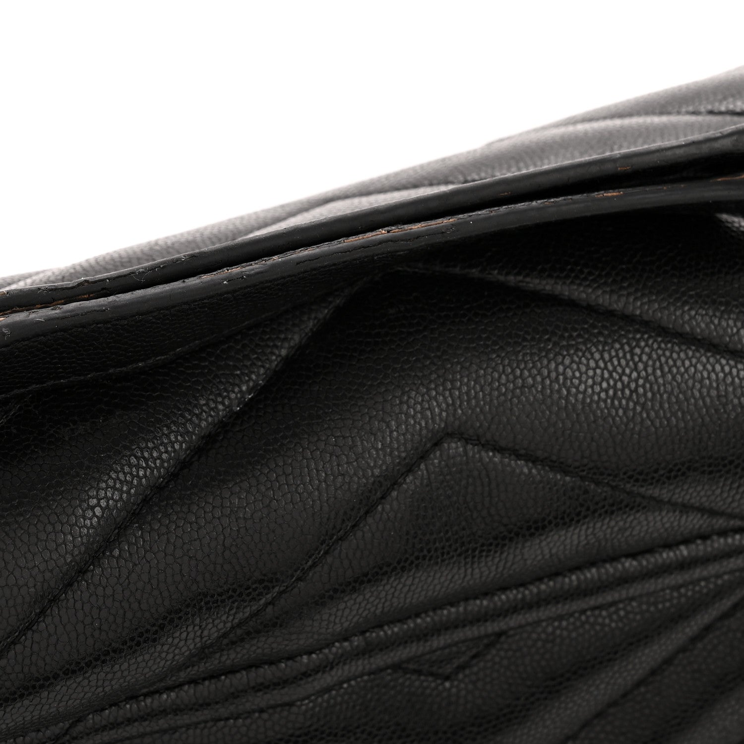 Saint Laurent Grain de Poudre Calfskin Y Quilted Monogram Medium Loulou Chain Satchel Black 13 of 14