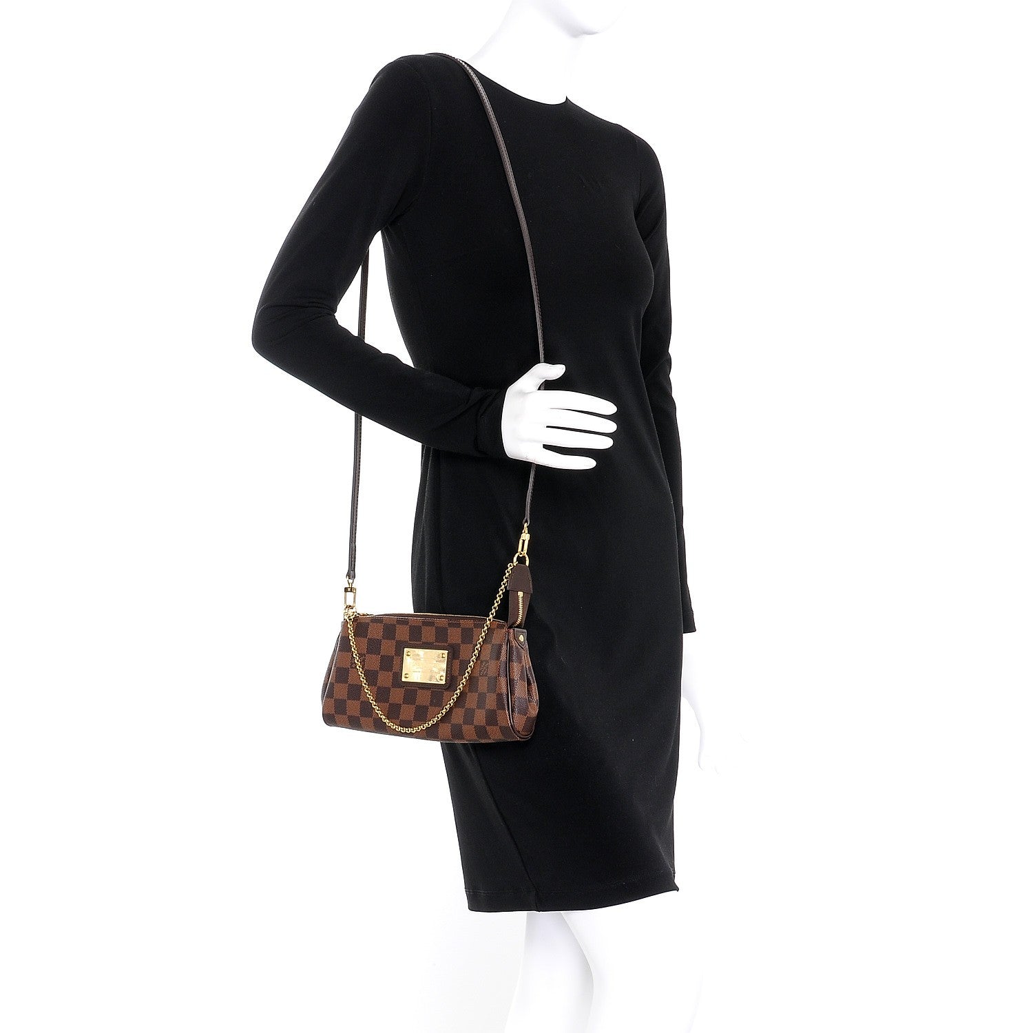 Louis Vuitton Damier Ebene Eva Clutch 2 of 8