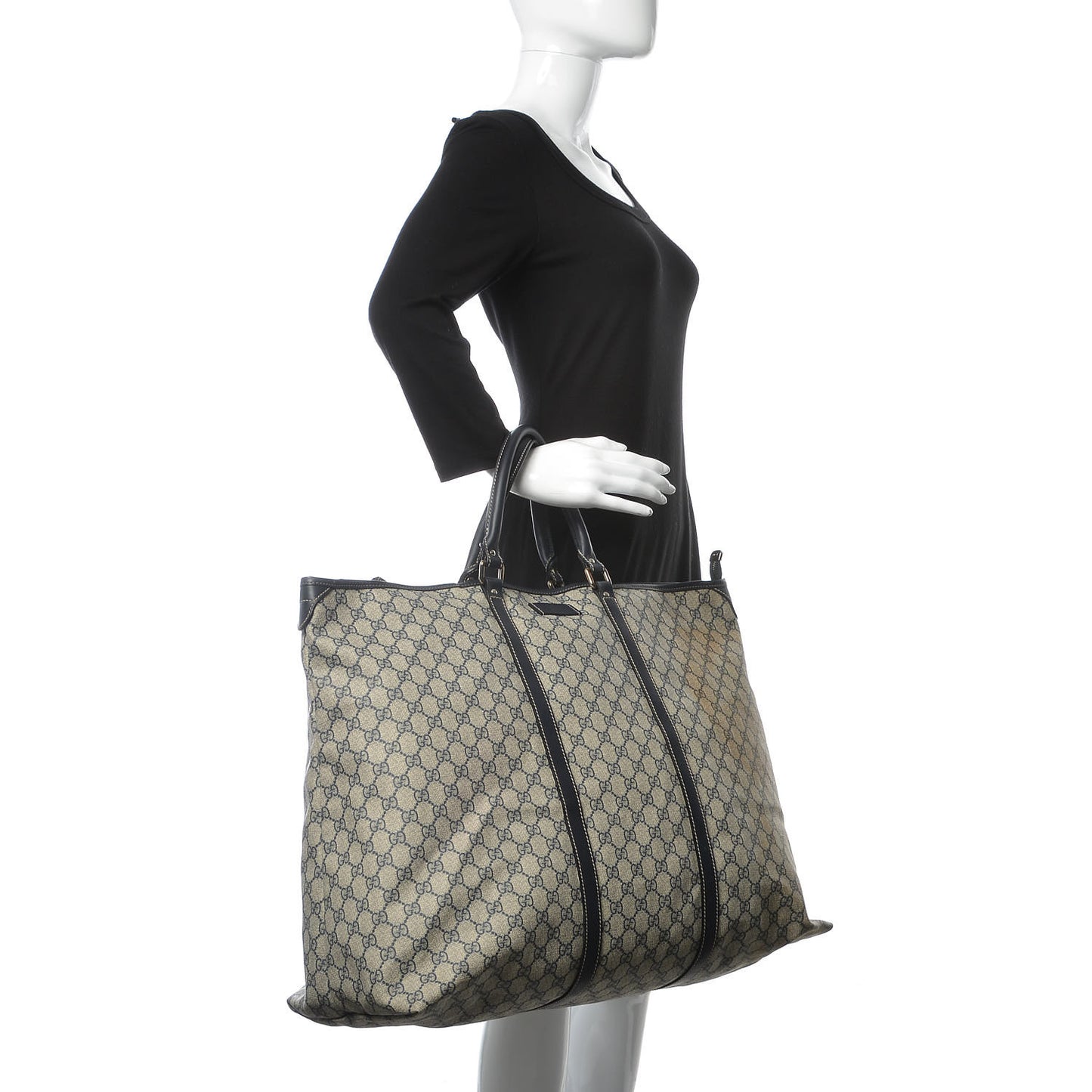 GG Plus Monogram Large Joy Tote Bag Navy