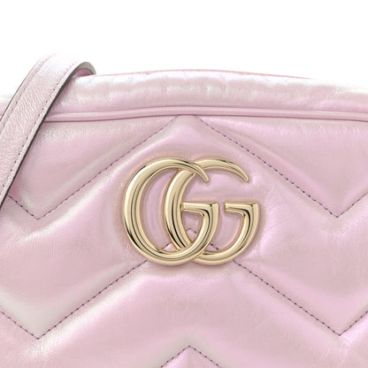 Gucci Iridescent Nappa Chevron Matelasse Small GG Marmont Chain Shoulder Bag Iridescent Escape Pink 8 of 10