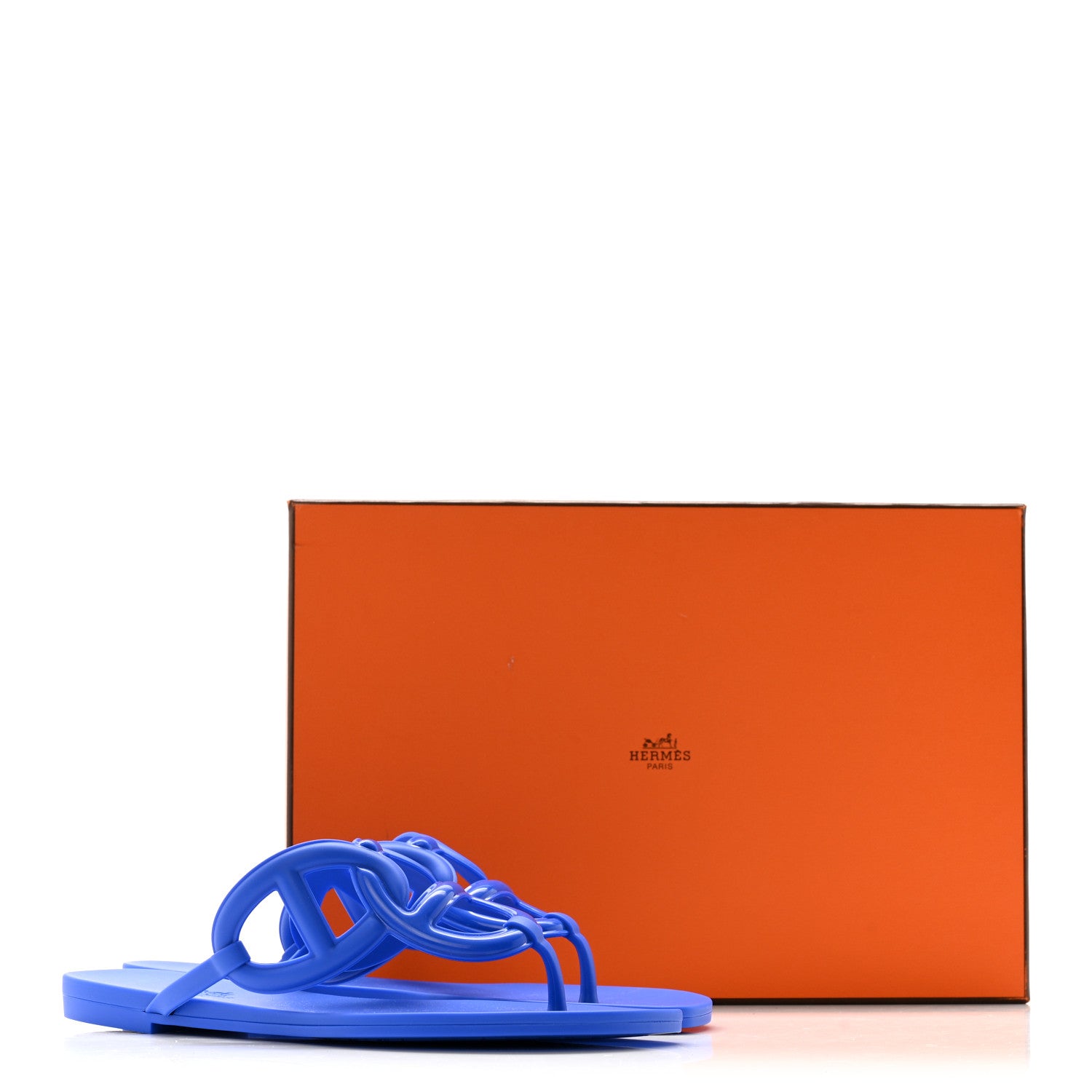 Hermes Rubber Womens Egerie Sandals 38 Bleu Outremer 10 of 10
