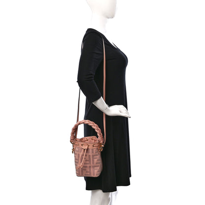 Fendi Canvas Nappa F is Fendi FF Embroidered Mini Mon Tresor Bucket Bag Baby Pink 2 of 9