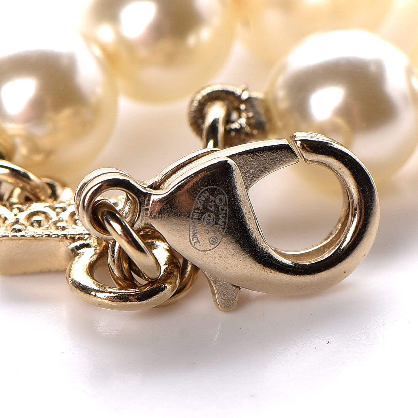 Pearl CC Multistrand Bracelet Gold
