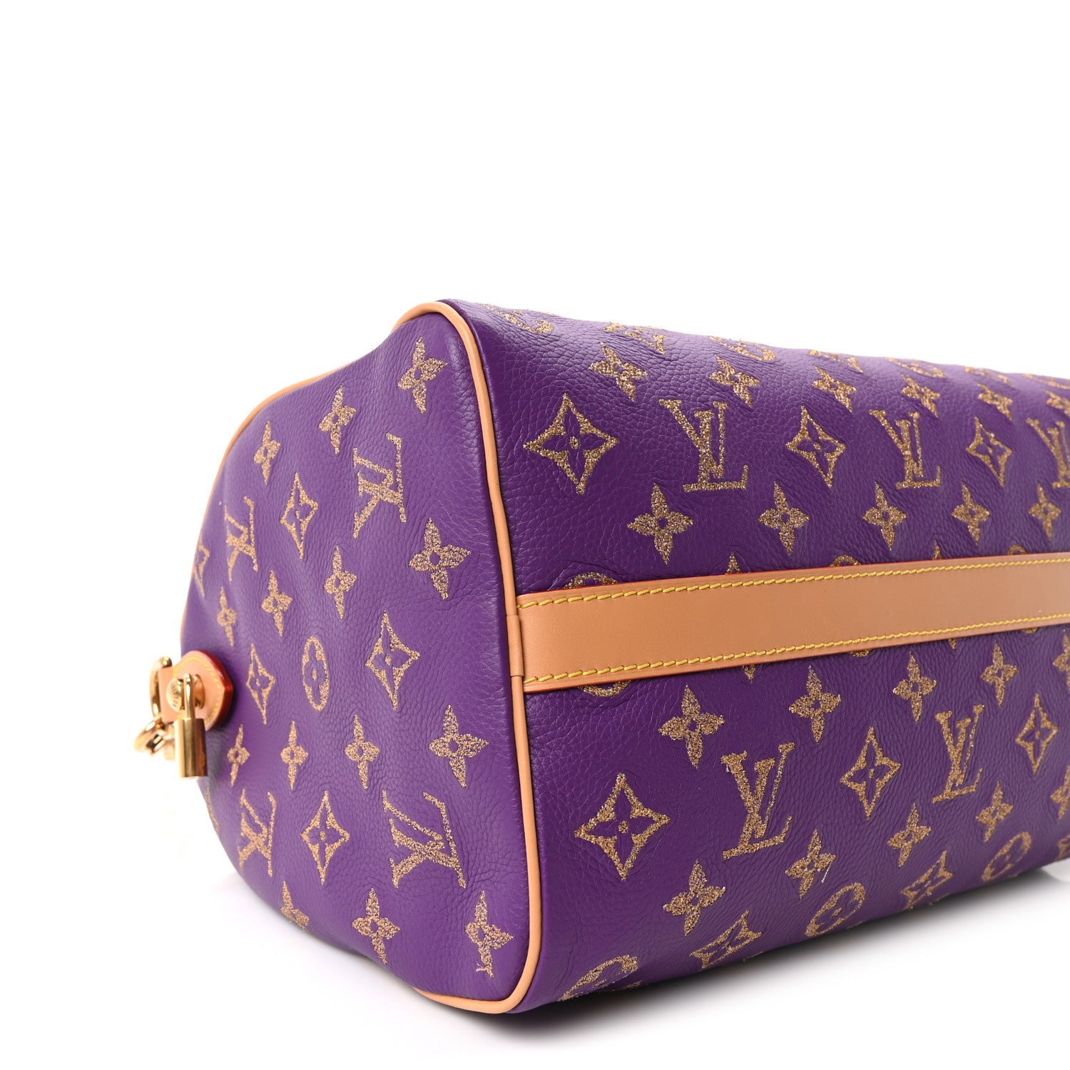 Louis Vuitton Calfskin Embroidered Monogram Speedy P9 Bandouliere 30 Golden Lotus Purple 9 of 10