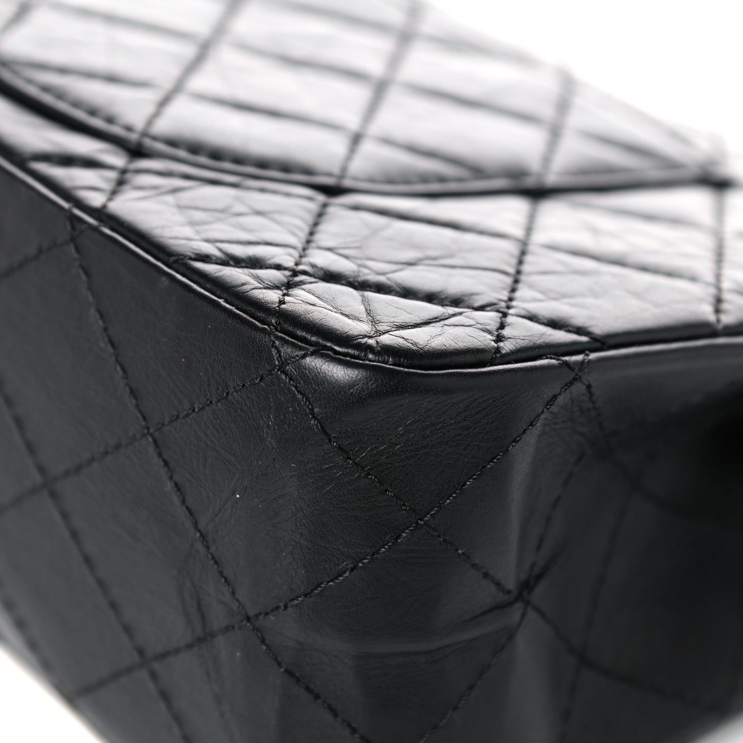 Aged Calfskin Quilted 2.55 Reissue 227 Flap Black