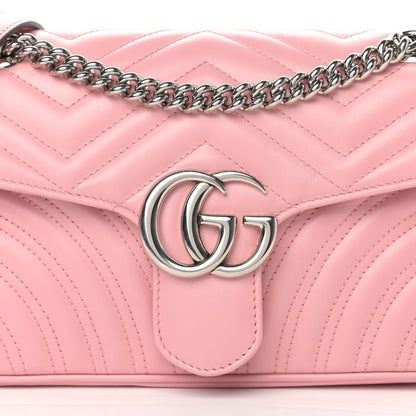 Gucci Calfskin Matelasse Small GG Marmont Shoulder Bag Wild Rose 8 of 11