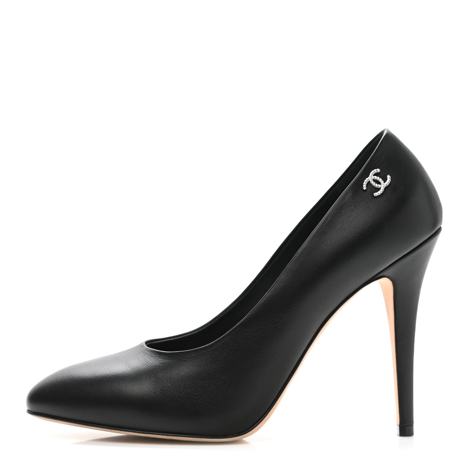 Chanel Lambskin CC Pumps 39.5 Black 1 of 9