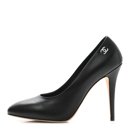 Chanel Lambskin CC Pumps 39.5 Black 1 of 9