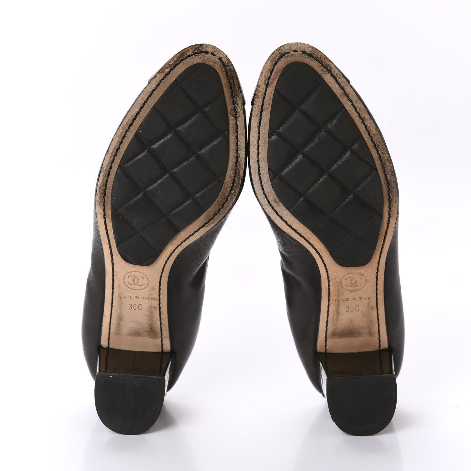 Chanel Lambskin Patent CC Elastic Pumps 36 Black 5 of 11