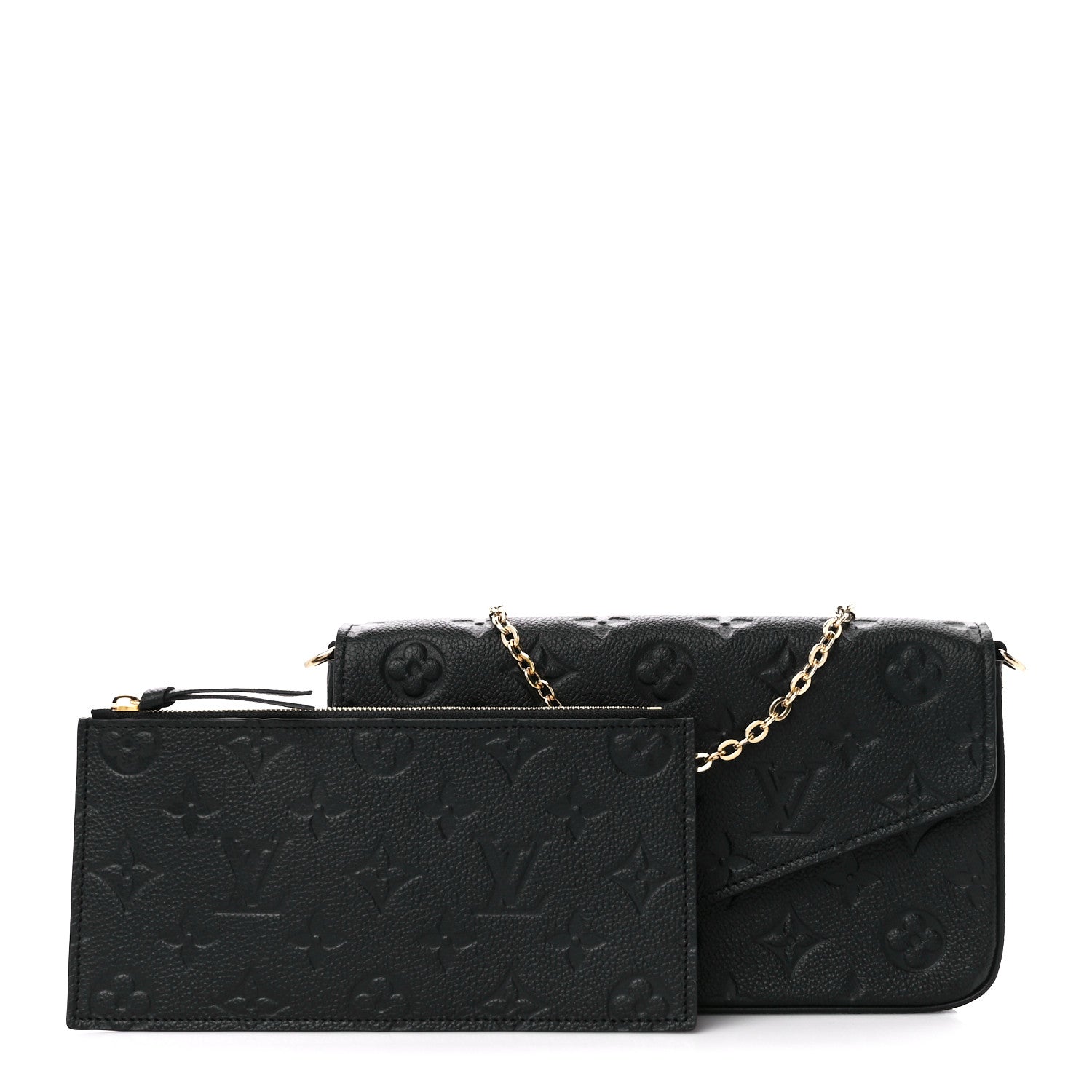 Louis Vuitton Empreinte Pochette Felicie Chain Wallet Black 1 of 12