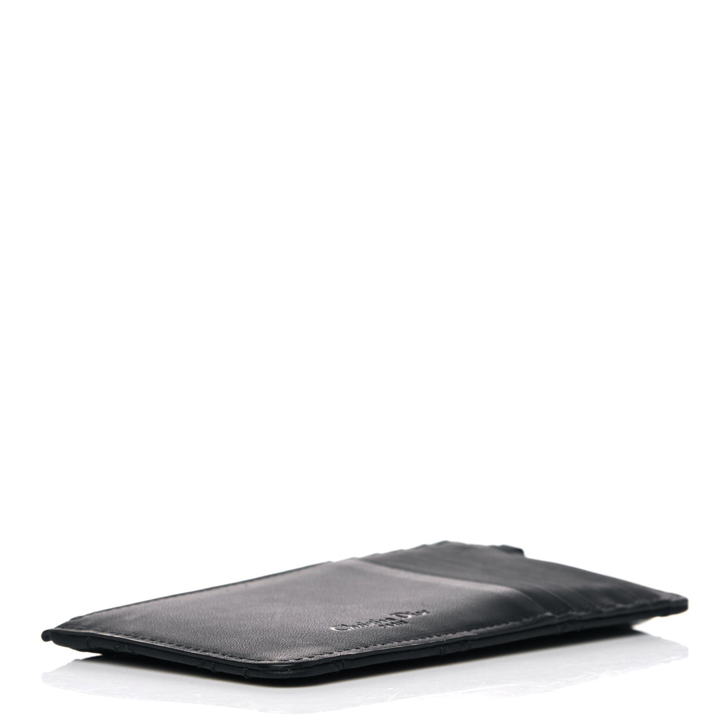 Ultra Matte Lambskin Cannage Small Lady Dior Zip Card Holder Black