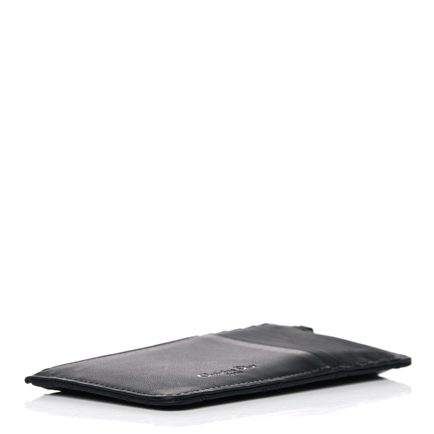 Christian Dior Ultra Matte Lambskin Cannage Small Lady Dior Zip Card Holder Black 4 of 10