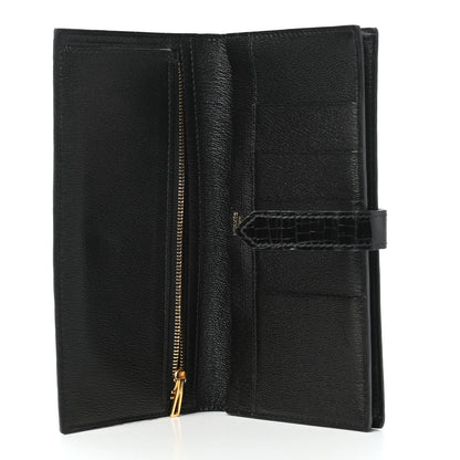 Hermes Shiny Alligator Bearn Wallet Black 4 of 7