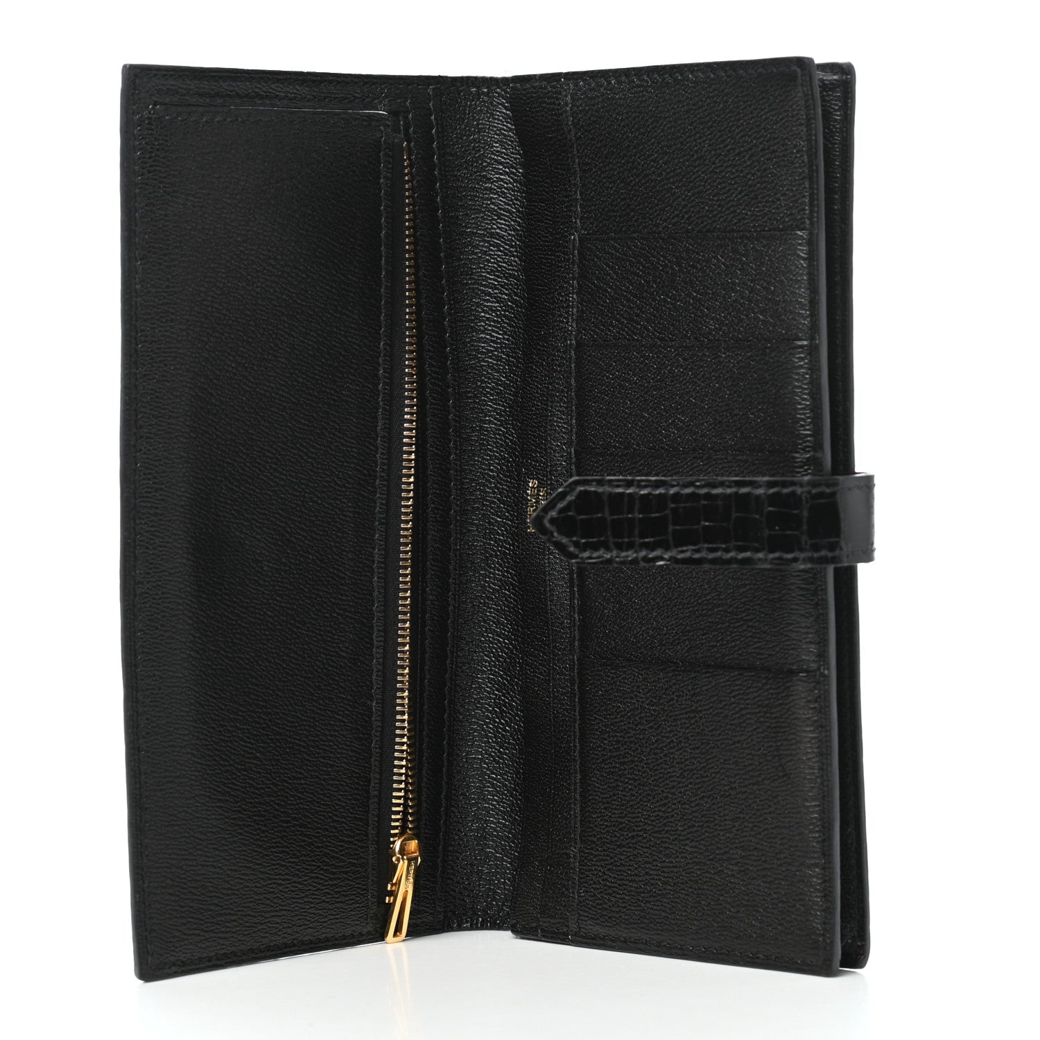 Hermes Shiny Alligator Bearn Wallet Black 4 of 7