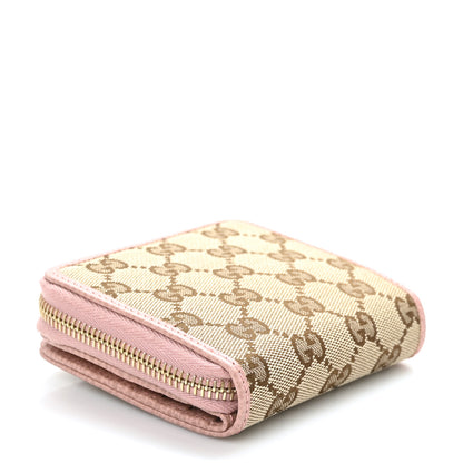 Gucci Monogram Dollar Calfskin Zip Around French Flap Wallet Beige Ebony Soft Pink 3 of 7