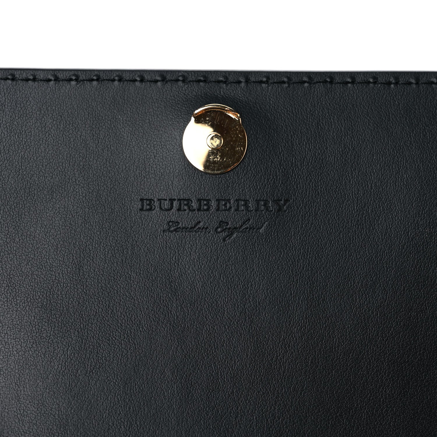 Burberry Grained Calfskin House Check Tartan Mix Hampshire Wallet On Chain Black 7 of 11