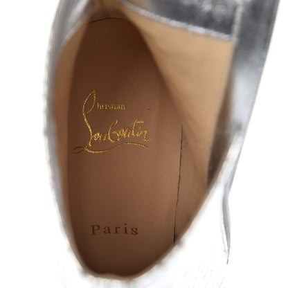 Christian Louboutin Calfskin Craquele So Kate Booty 110 Ankle Boots 38 Silver 7 of 8