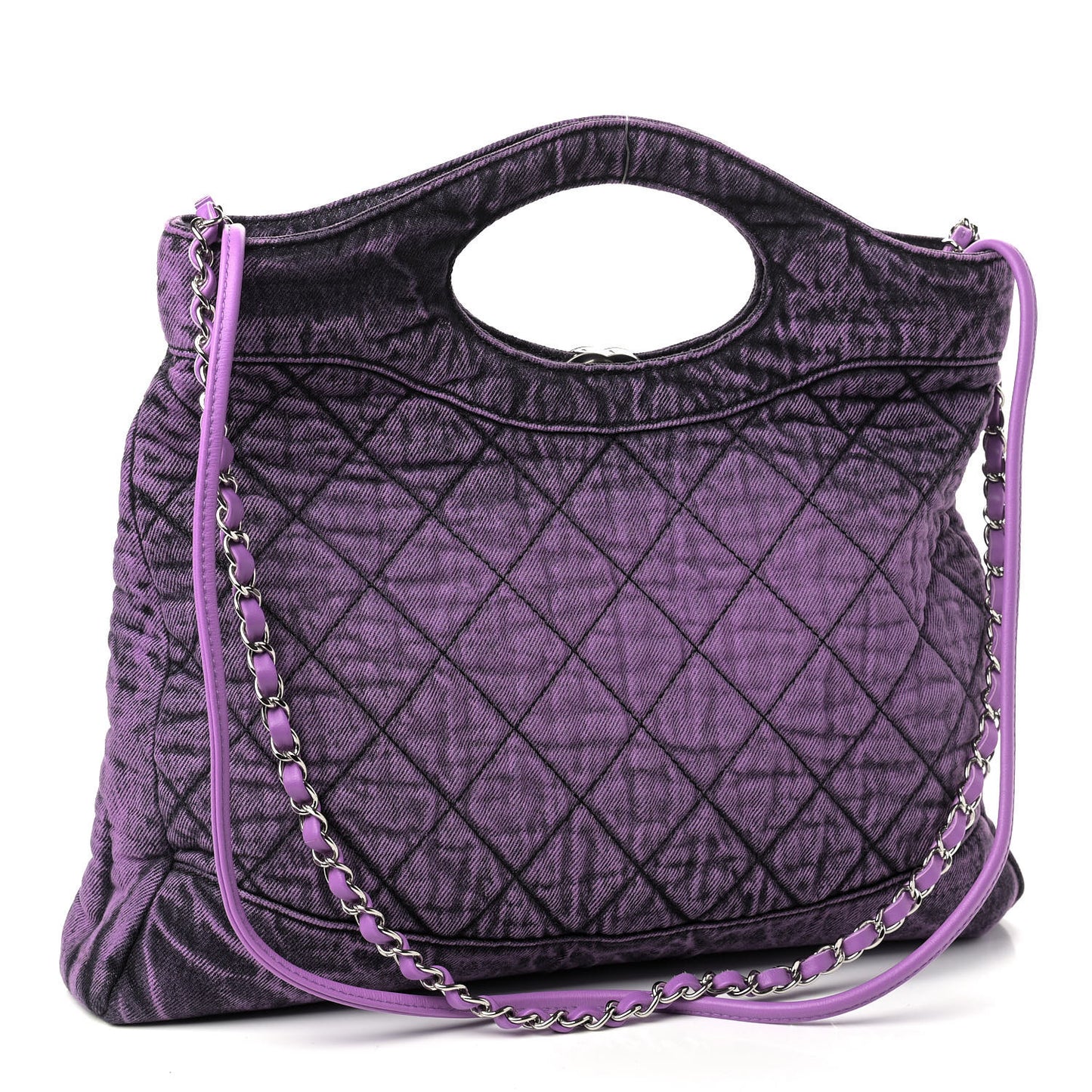 Denim Quilted Large 31 Denimpression Shopping Bag Purple Black