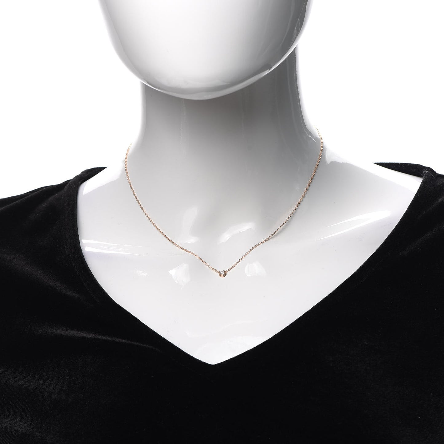 18K Pink Gold Diamond SM D'Amour Pendant Necklace