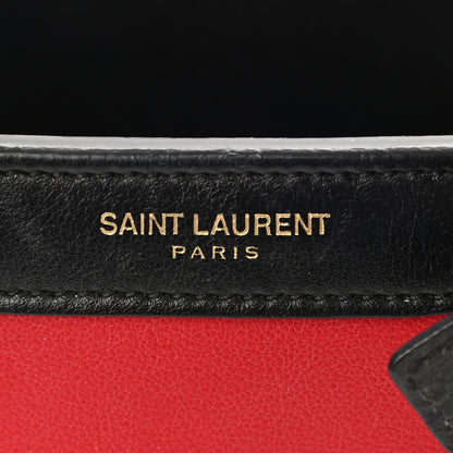 Saint Laurent Calfskin Bi-Color Nano Sac De Jour Red Black 7 of 11