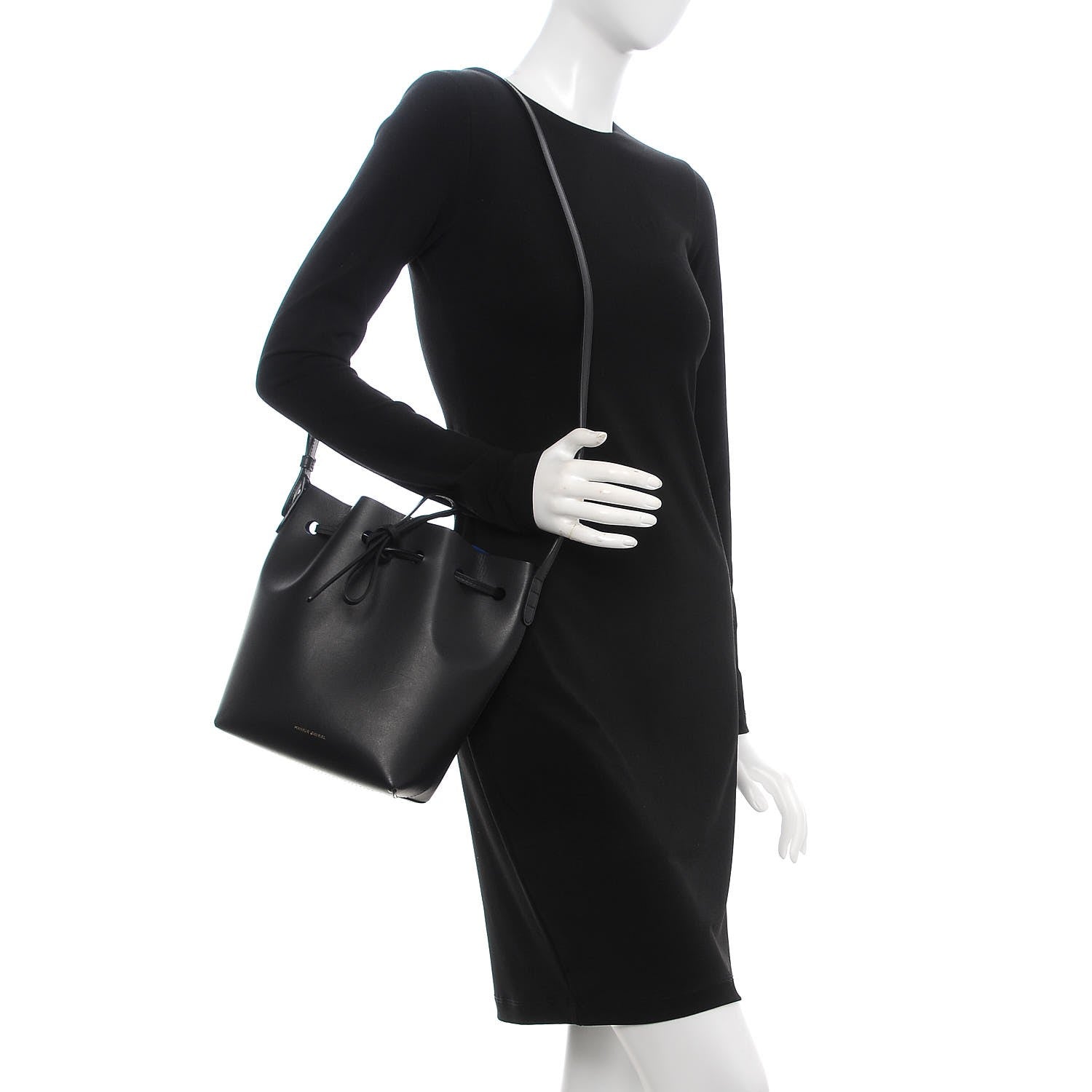 Mansur Gavriel Calfskin Mini Bucket Bag Black Blu 2 of 12