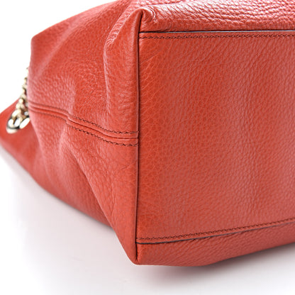Gucci Pebbled Calfskin Medium Soho Chain Shoulder Bag Sun Orange 9 of 10