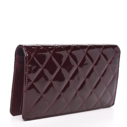 Chanel Patent Quilted Brilliant Yen Wallet Burgundy 3 of 10