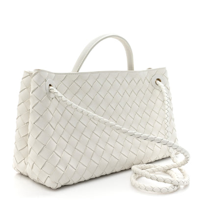 Bottega Veneta Nappa Intrecciato Small East West Andiamo Shoulder Bag White 3 of 15