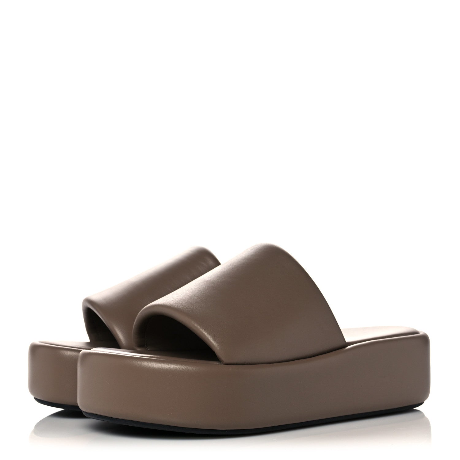Balenciaga Smooth Nappa Logo Rise Platform Sandals 39 Beige White 3 of 8