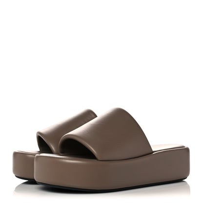 Balenciaga Smooth Nappa Logo Rise Platform Sandals 39 Beige White 3 of 8