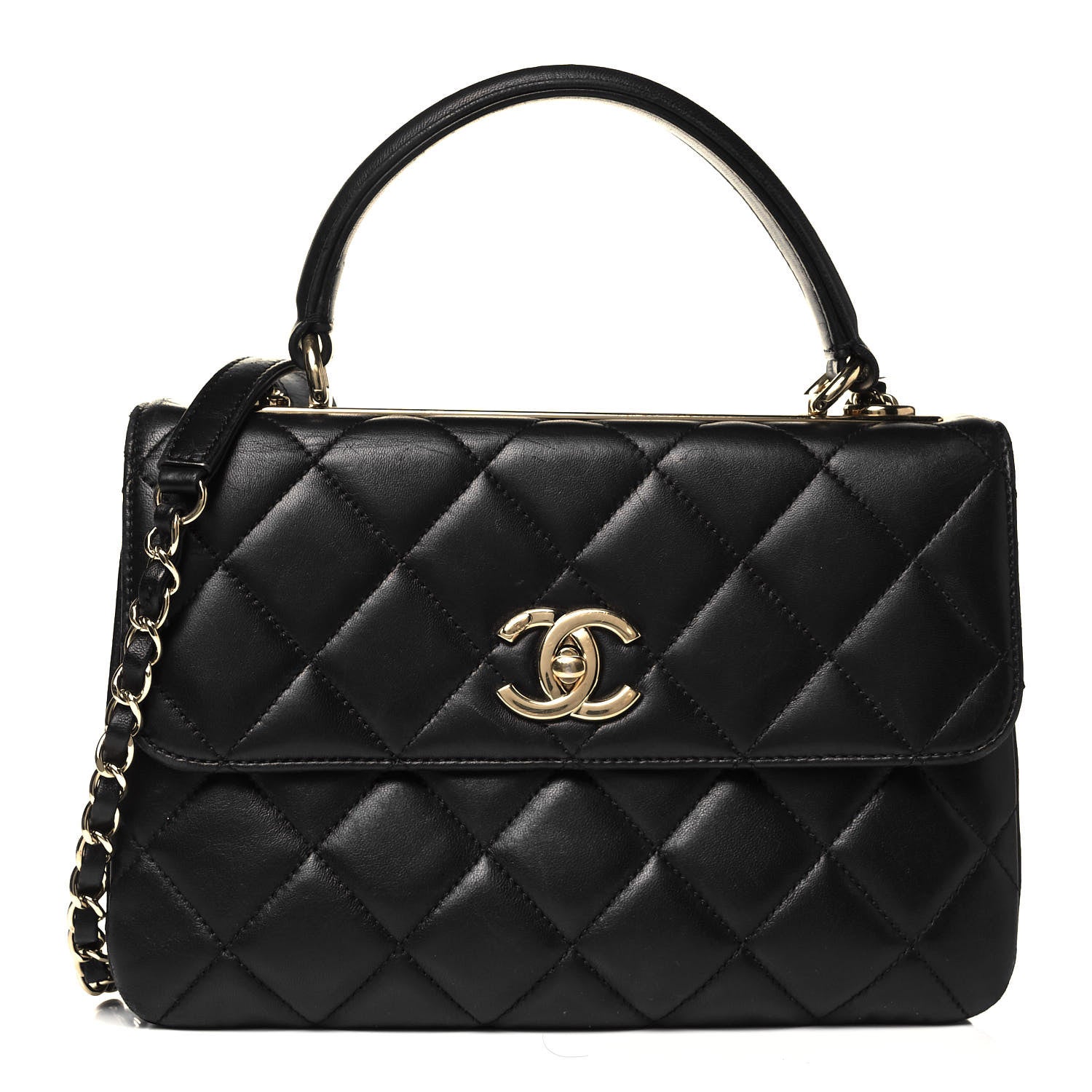 Chanel Lambskin Quilted Small Trendy CC Dual Handle Flap Bag Black 1 of 9