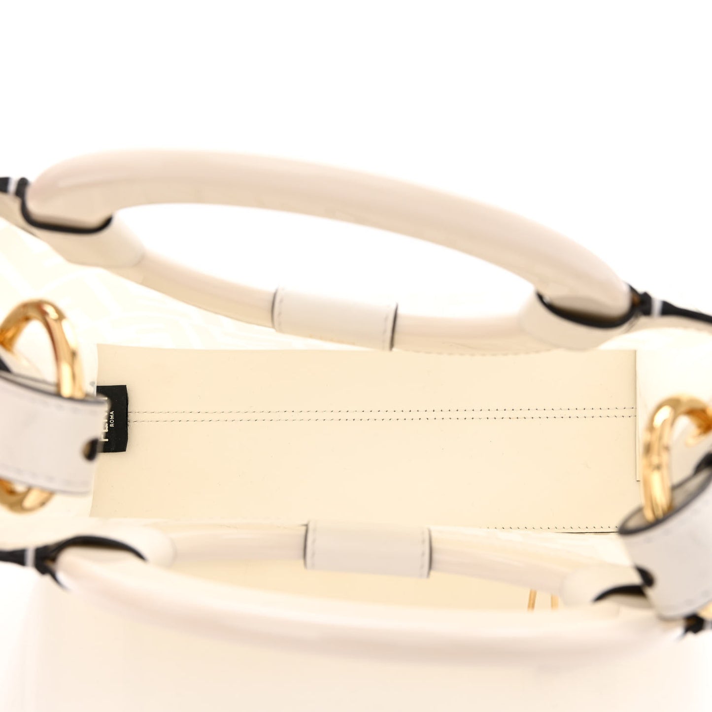 TPU FF Vitello Century Plexiglass Small Runaway Shopper Tote White