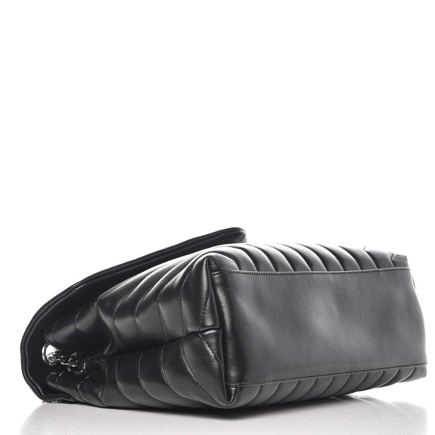 Calfskin Y Quilted Monogram Medium Loulou Chain Satchel Black