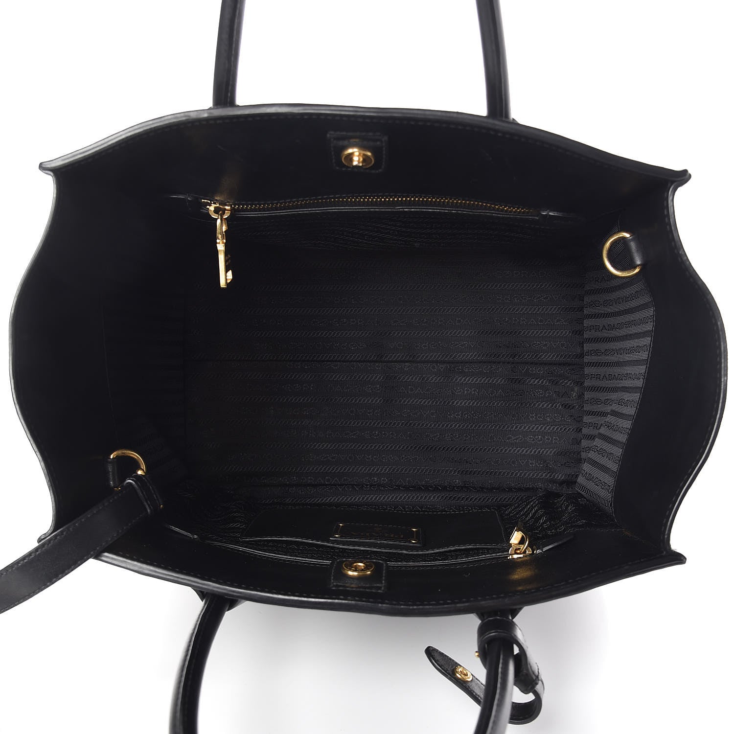 Prada Soft Calfskin Shopping Tote Black 6 of 12