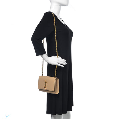 Saint Laurent Grain De Poudre Small Monogram Kate Satchel Nude Powder 2 of 9