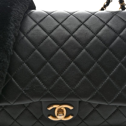 Chanel Lambskin Shearling CC Muff Flap Bag Black 8 of 13