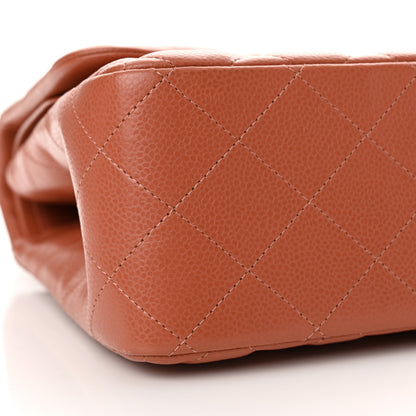 Chanel Caviar Quilted Jumbo Double Flap Light Brown 9 of 11