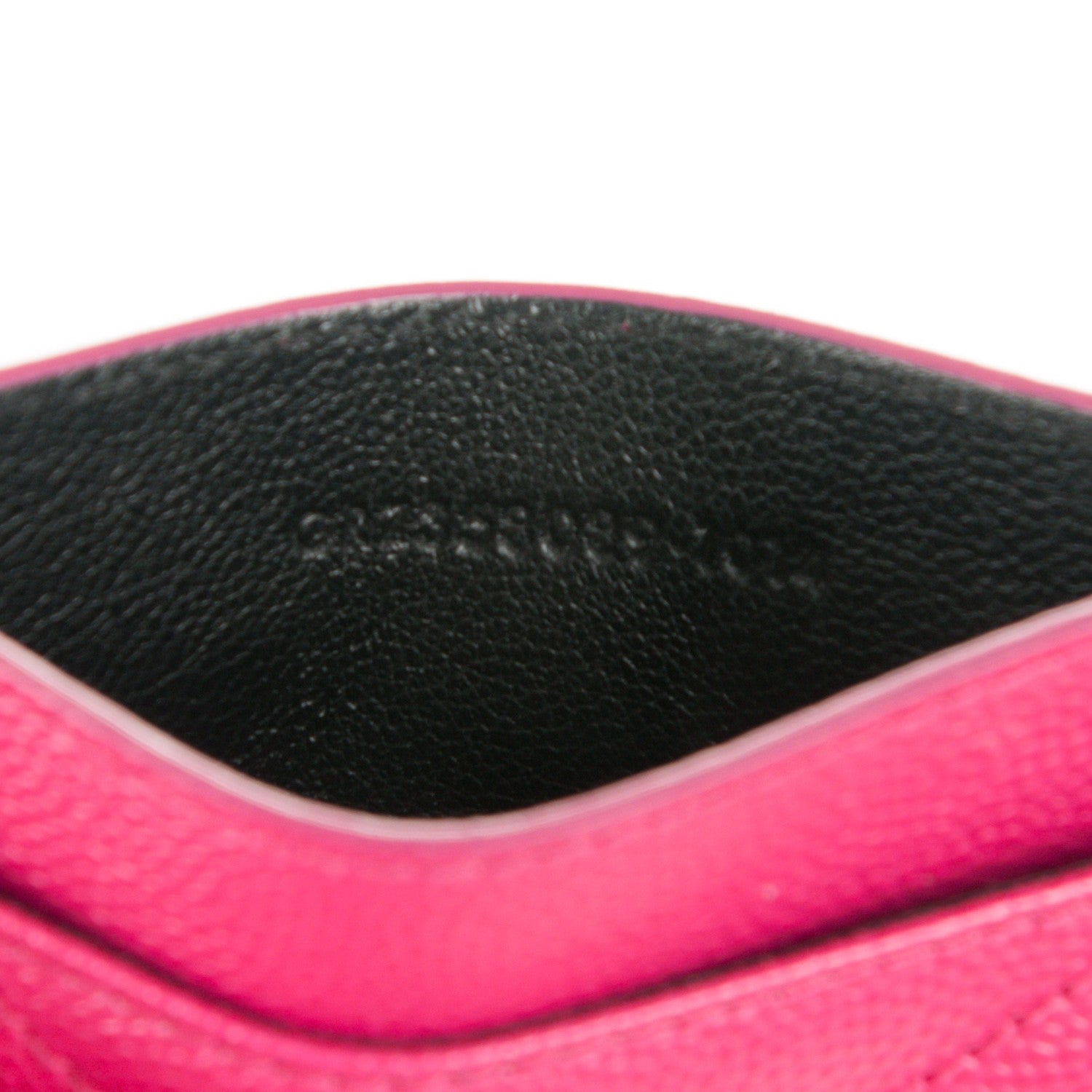 Saint Laurent Grain De Poudre Matelasse Chevron Monogram Credit Card Case Lipstick Fuchsia 7 of 7